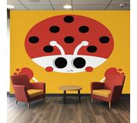 Fotomurales 400 x 280 cm Mariquita Papel Pintado Tejido No Tejido Negro Insecto Fotomural Efecto 3D Papel Tapiz Decorativos pared Murales Póster para Dormitorio Salón TV Pared E143