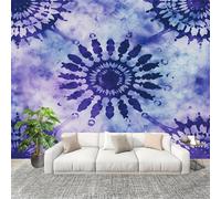 Fotomurales 400x280 cm Estilo Retro Tie-Dye Decoración Muro Murales Papel Pintado tejido no tejido PúRpura Moderna Panoramico Fotográfico Adhesivos Impermeable Papel Tapiz