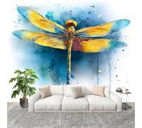 Fotomurales 400x280 cm LibéLula De Arte 3d Decoración Muro Murales Papel Pintado tejido no tejido Azul Moderna Panoramico Fotográfico Adhesivos Impermeable Papel Tapiz