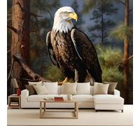 Fotomurales Águila Calva Volando Pájaro Aguila Fotográfico Papel Pintado Pared Dormitorio 150x105 cm Murales 3D Moderno Mate Tejido no Tejido Foto Mural Para Habitación infantil Salon Decoración