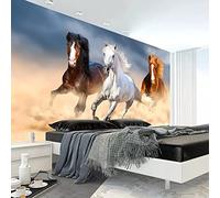 Fotomurales Animal caballo Pared 3D Papel Tapiz pintado tejido no tejido Decoración de Pared decorativos Murales moderna de Diseno Fotográfico 430cm×300cm (ancho x alto)