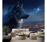 Fotomurales animal lobo 200x140 cm Papel Tapiz Fotográfico no tejido 3D Moderna Fondo De Pantalla Mural Decoración De Pared Sala Cuarto Oficina Salón