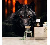 Fotomurales Autoadhesivo 150x105cm Lobo Del Bosque - No Tejido - ExtraíBle Para Despegar Y Pegar - Bestia 3d Tv Fondo Pared Dormitorio Murales Papel Tapiz Moderno