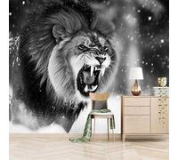 Fotomurales Autoadhesivo 200x140cm León Bestia Feroz - No Tejido - ExtraíBle Para Despegar Y Pegar - Animal 3d Tv Fondo Pared Dormitorio Murales Papel Tapiz Moderno