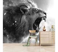 Fotomurales Autoadhesivo 250x175cm León Bestia Rugiente - No Tejido - ExtraíBle Para Despegar Y Pegar - Fauna 3d Tv Fondo Pared Dormitorio Murales Papel Tapiz Moderno