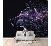 Fotomurales Autoadhesivo 300x210cm Sombra Del Lobo Estelar - No Tejido - ExtraíBle Para Despegar Y Pegar - Universo Y Lo Salvaje 3d Tv Fondo Pared Dormitorio Murales Papel Tapiz Moderno