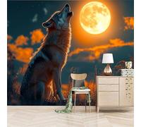 Fotomurales Autoadhesivo 300x256cm bestia animal lobo - No Tejido - ExtraíBle Para Despegar Y Pegar - Animal 3d Tv Fondo Pared Dormitorio Murales Papel Tapiz Moderno-63210
