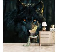 Fotomurales Autoadhesivo 366x256cm Animal Lobo - No Tejido - ExtraíBle Para Despegar Y Pegar - Bestia 3d Tv Fondo Pared Dormitorio Murales Papel Tapiz Moderno