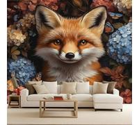 Fotomurales Autoadhesivo 366x256cm Zorro Entre Las Flores-A - No Tejido - ExtraíBle Para Despegar Y Pegar - Animales Lindos 3d Tv Fondo Pared Dormitorio Murales Papel Tapiz Moderno