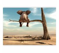 Fotomurales B&D XXL - 400x280 cm Papel pintado tejido no tejido Decoración de Pared decorativos Murales moderna Diseno Fotográfico Elefante Arbol Desierto Animal Abstraccion Naturaleza g-B-0033-a-a