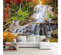 Fotomurales Cascada del bosque Pared 3D Papel Tapiz pintado tejido no tejido Decoración de Pared decorativos Murales moderna de Diseno Fotográfico 400cm×280cm (ancho x alto)
