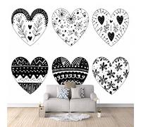 Fotomurales Corazón 500x280 cm Papel Pintado Nórdico Romántico Impresión 3D Pared Tela no Tejida Fácil de Instalar Limpiar Poster Ideal para Salones Cocinas Pasillos Papel Pintado Pared Dormitorio