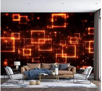 Fotomurales Cubo Intermitente 400X280Cm Xxl Papel Pintado Seda Decoración De Pared Murales Rojo Anaranjado ¿Cuál Es El Futuro De La Tecnología? Fotográfico Decorativos Dormitorio Para La Sala
