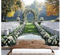 Fotomurales de Pared Boda Papel Pintado de Fotografía de Flores Bosques Romance mural de Tejido No Tejido 250Anx175Al cm, Moderno Mural de Pared Para Sala de Estar, Dormitorio Murales U-196