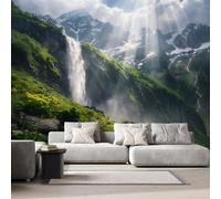 Fotomurales de Pared Caer Papel Pintado de Fotografía de Pradera Flores Sol mural de Tejido No Tejido 350Anx256Al cm, Moderno Mural de Pared Para Sala de Estar, Dormitorio Murales 9G-48
