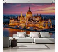 Fotomurales de Pared Palacio De Noche Papel Pintado de Fotografía de Edificio Del Congreso mural de Tejido No Tejido 300Anx210Al cm, Moderno Mural de Pared Para Sala de Estar, Dormitorio Murales 21G-7