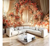 Fotomurales de Pared Rosas Papel Pintado de Fotografía de Flores Boda Romance mural de Tejido No Tejido 400Anx280Al cm, Moderno Mural de Pared Para Sala de Estar, Dormitorio Murales 7G-9