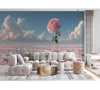 Fotomurales de Pared Rosas Papel Pintado de Fotografía de Flores Lagos Sueños mural de Tejido No Tejido 350Anx256Al cm, Moderno Mural de Pared Para Sala de Estar, Dormitorio Murales 14G-8