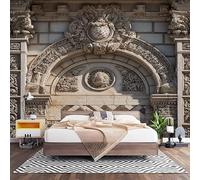 Fotomurales Decorativos Color Claro Papel Pintado Pared 250x175 cm Arquitectura Retro Europea Papel Pintado Tejido No Tejido Decoración de Pared, Salones, Habitaciones Moderna Fotográfico