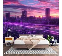 Fotomurales Decorativos Colores NeóN Papel Pintado Pared 250x175 cm Arquitectura Urbana Con TecnologíA Digital Papel Pintado Tejido No Tejido Decoración de Pared, Salones