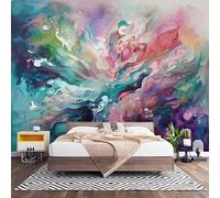 Fotomurales Decorativos Fluido de Pigmento Abstracto Vibrante Papel Pintado Pared 400x280 cm Vistoso Papel Pintado Tejido No Tejido Decoración de Pared, Salones, Habitaciones Moderna Fotográfico