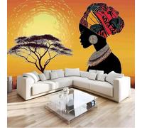 Fotomurales Decorativos Mujer Tribal Africana Papel Pintado 430x300 cm 3D Mural Temas Africanos Murales Póster Pared No Tejido Dormitorio Salón Paredes Decoración Fotomural Panorámico q.6287