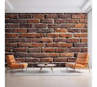 Fotomurales Decorativos Muro de Ladrillos Rojos Papel Pintado 250x175 cm 3D Mural Muro de Ladrillos Murales Póster Pared No Tejido Dormitorio Salón Paredes Decoración Fotomural Panorámico q.3942