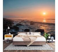 Fotomurales Decorativos Naturaleza Paisaje Marino Amanecer Papel Pintado Pared 350x256 cm Paisaje Papel Pintado Tejido No Tejido Decoración de Pared, Salones, Habitaciones Moderna Fotográfico