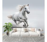 Fotomurales Decorativos Pared 3D 3d Caballo Primer Plano Papel tapiz Fotográfico Grande Extraíble 300X210 Cm Blanco GrisáCeo Papel Pintado Moderno de lujo, Murales Interiores, Mural Stickers