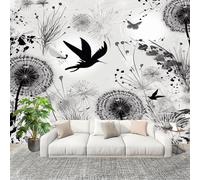 Fotomurales Decorativos Pared 3D Arte Mariposas Dientes De LeóN Patrones Papel tapiz Fotográfico Grande Extraíble 200X140 Cm En Blanco Papel Pintado Moderno de lujo, Murales Interiores, Mural Stickers
