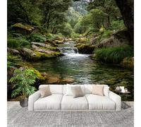 Fotomurales Decorativos Pared 3D BosqueNaturalezaPaisaje Papel tapiz Fotográfico Grande Extraíble 400X280 Cm Verde Papel Pintado Moderno de lujo, Murales Interiores, Mural Stickers