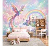 Fotomurales Decorativos Pared 3D, Cabaña De Cuento De Hadas Fénix Sueño Póster Papel Tapiz Decorativos Murales Impresión HD Ecológica Foto Artísticos Sofá Pintura, 300Anx210Al cm