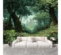 Fotomurales Decorativos Pared 3D Castillo Del Bosque FantáStico Papel tapiz Fotográfico Grande Extraíble 400X280 Cm verde Papel Pintado Moderno de lujo, Murales Interiores, Mural Stickers