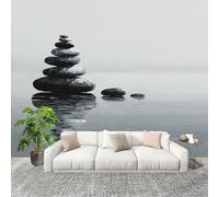 Fotomurales Decorativos Pared 3D Elementos Abstractos De Piedra Papel tapiz Fotográfico Grande Extraíble 400X280 Cm Grigio Papel Pintado Moderno de lujo, Murales Interiores, Mural Stickers