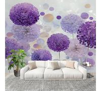 Fotomurales Decorativos Pared 3D Pinturas Decorativas De Diente De LeóN Papel tapiz Fotográfico Grande Extraíble 350X256 Cm PúRpura Papel Pintado Moderno de lujo, Murales Interiores, Mural Stickers