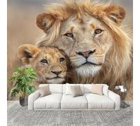 Fotomurales Decorativos Pared 3D Primer Plano De Un Animal, Un LeóN Papel tapiz Fotográfico Grande Extraíble 400X280 Cm MarróN Papel Pintado Moderno de lujo, Murales Interiores, Mural Stickers