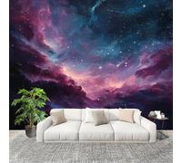 Fotomurales Decorativos Pared 3D Universo Nebulosa VíA LáCtea Papel tapiz Fotográfico Grande Extraíble 300X210 Cm PúRpura Papel Pintado Moderno de lujo, Murales Interiores, Mural Stickers