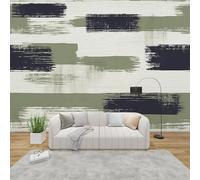 Fotomurales Decorativos Pared Arte Abstracto 3D Mural Autoadhesivo Pared Verde y Negro Papel Pintado Tela de Seda Papel Tapiz Panorámico 400x280 cm B-1414