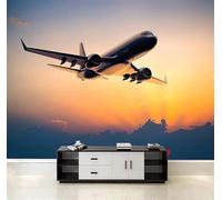 Fotomurales Decorativos Pared Avión 200x140 cm Papel Pintado Tejido No Tejido Avión Fotomural 3D Mural Paredes Papel Tapiz Decoración Salón o Dormitorio a-9594