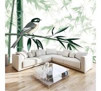 Fotomurales Decorativos Pared Bambú 3D Mural Autoadhesivo Pared Asiática Oriental Papel Pintado Tela de Seda Papel Tapiz Panorámico 150x105 cm B-0149