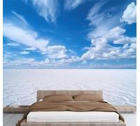 Fotomurales Decorativos Pared Cielo 3D Mural Autoadhesivo Pared Azul y Blanco Papel Pintado Tela de Seda Papel Tapiz Panorámico 350x250 cm B-4235