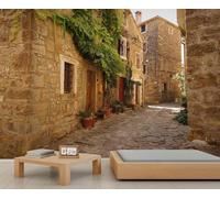 Fotomurales Decorativos Pared Ciudad Europea 3D Mural Autoadhesivo Pared Estilo Campestre Papel Pintado Tela de Seda Papel Tapiz Panorámico 150x105 cm B-4224