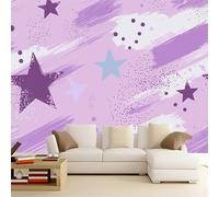 Fotomurales Decorativos Pared Estrella 450x315 cm Papel Pintado Tejido No Tejido Resumen Morado Fotomural 3D Mural Paredes Papel Tapiz Decoración Salón o Dormitorio a-10783