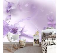 Fotomurales Decorativos Pared Flor Morada 200x140 cm Papel Pintado Tejido No Tejido Arte Moderno Fotomural 3D Mural Paredes Papel Tapiz Decoración Salón o Dormitorio a-10242