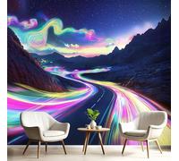 Fotomurales Decorativos Pared Fotográfico TV, Colinas De Caminos Sinuosos Foto Mural, Gaviotas de colores del arco iris 3D Papel Pintado, Fantasía Estéreo 3D Fotomurales, 400Anx280Al cm