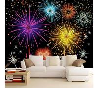 Fotomurales Decorativos Pared Fuegos Artificiales 400x280 cm Papel Pintado Tejido No Tejido Temas Festivos Fotomural 3D Mural Paredes Papel Tapiz Decoración Salón o Dormitorio a-3662