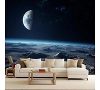 Fotomurales Decorativos Pared Galaxia 500x280 cm Papel Pintado Tejido No Tejido Universo Tierra Fotomural 3D Mural Paredes Papel Tapiz Estilo Ciencia Ficción Decoración Salón o Dormitorio
