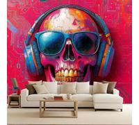Fotomurales Decorativos Pared Gótico 500x280 cm Papel Pintado Tejido No Tejido Calavera Fotomural 3D Mural Paredes Papel Tapiz Art Decó Decoración Salón o Dormitorio