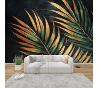 Fotomurales Decorativos Pared Hojas de Palma 3D Mural Autoadhesivo Pared Abstracto Moderno Papel Pintado Tela de Seda Papel Tapiz Panorámico 350x250 cm B-5621