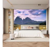 Fotomurales Decorativos Pared Montañas 450x315 cm Papel Pintado Tejido No Tejido Paisaje Rural de Una Casa de Campo Fotomural 3D Mural Paredes Papel Tapiz Decoración Salón o Dormitorio a-2935
